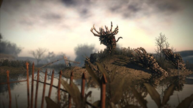 Giant Skeletal Creature — Brown, Dramatic, Sunset