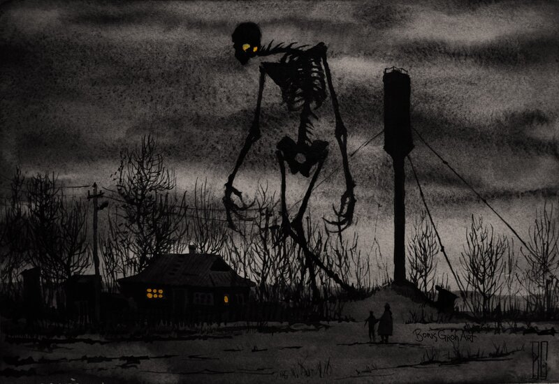 Giant Skeleton Figure — Black