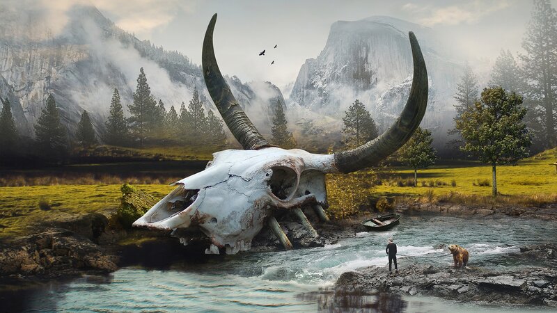 Giant Skull by River