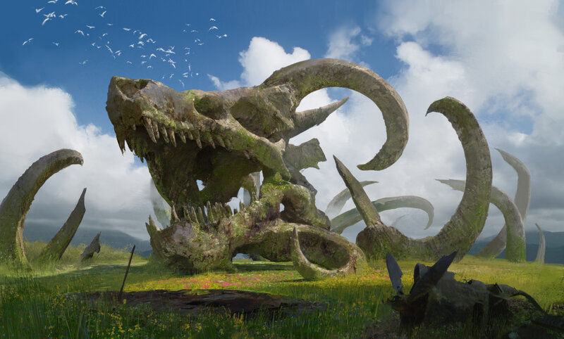Giant Skull in Field