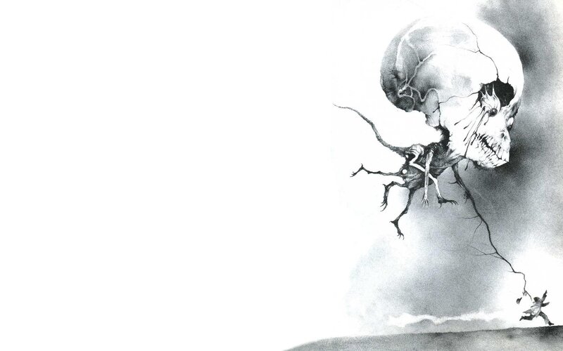 Giant Skull with Roots — Black