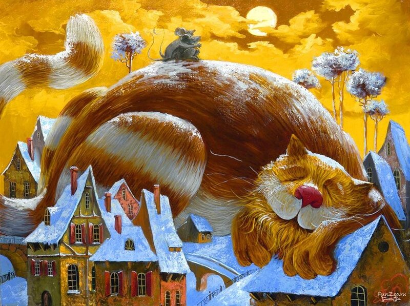Giant Sleeping Cat