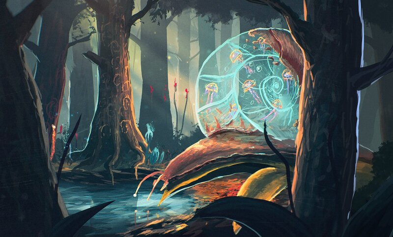 Giant Snail in Forest