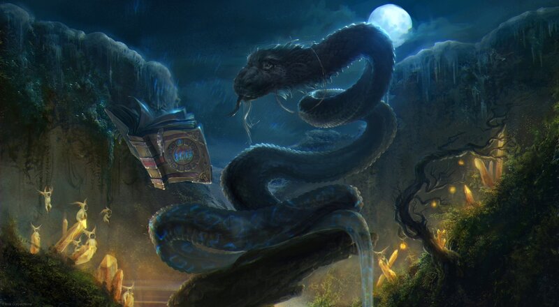 Giant Snake with Book