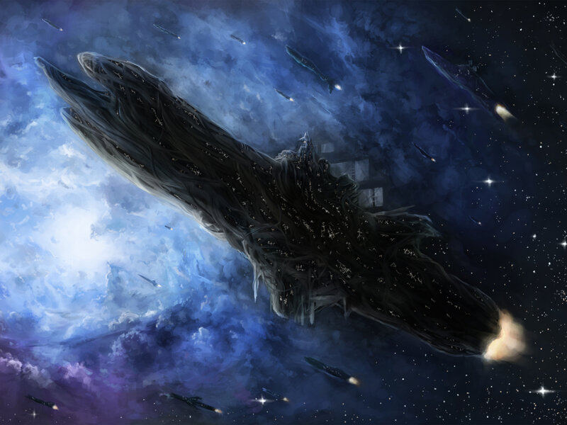 Giant Spaceship in Space