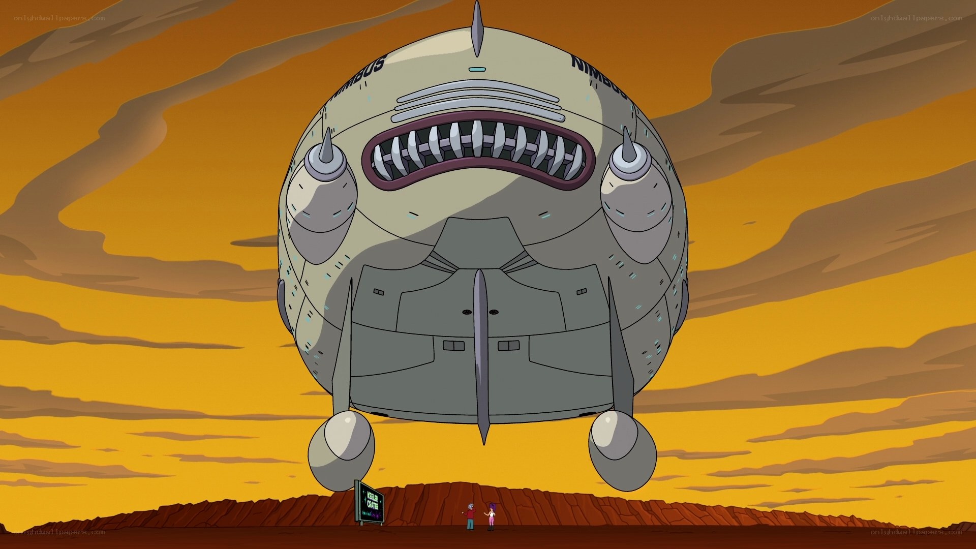giant spaceship on alien planet