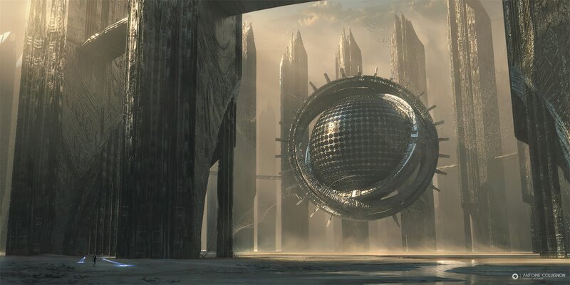 Giant Sphere in Alien City