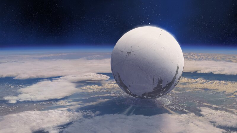 Giant Sphere over Planet