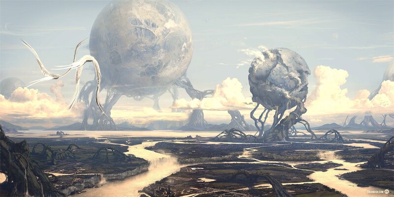 Giant Spherical Creatures — Blue, Serene