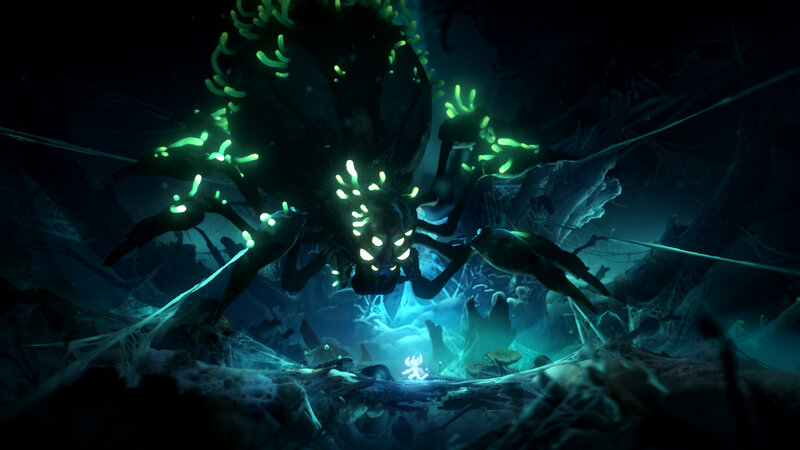 Giant Spider Creature — Green, Dark, Ominous