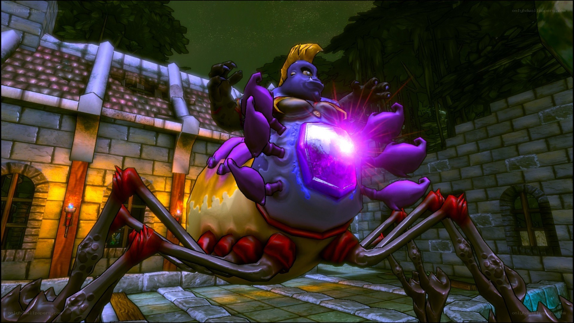 giant spider monster in castle