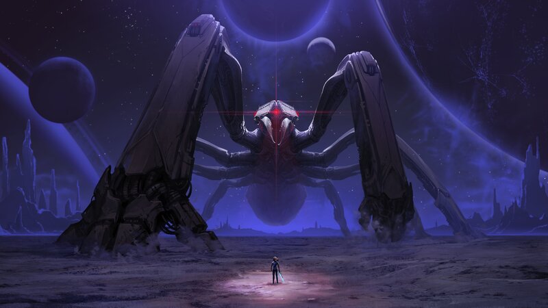 Giant Spider Robot — Purple