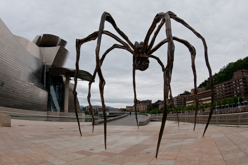Giant spider sculpture near museum