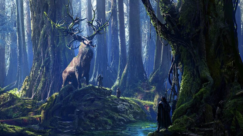 Giant Stag in Forest