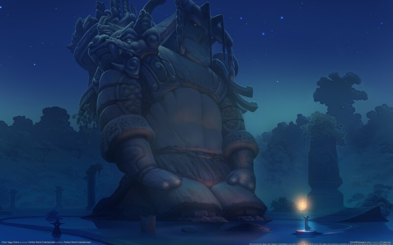 Giant statue at night