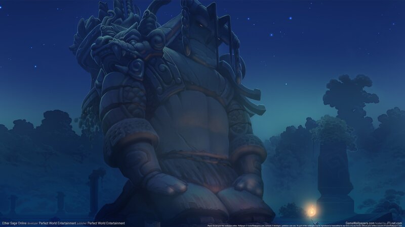 Giant statue at night