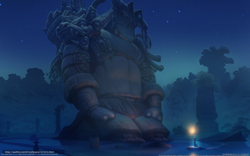 Giant statue at night