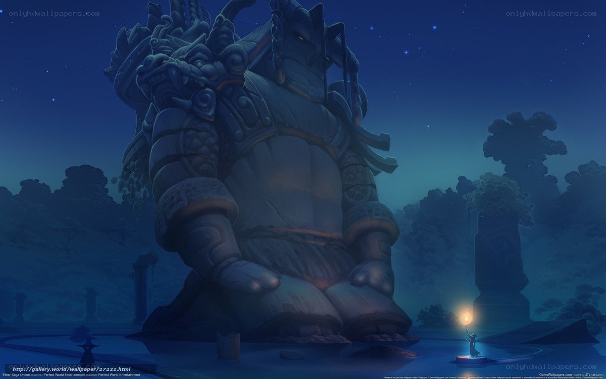 Giant statue at night