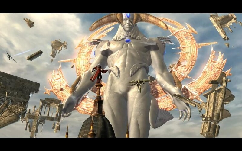 giant statue in a battle scene