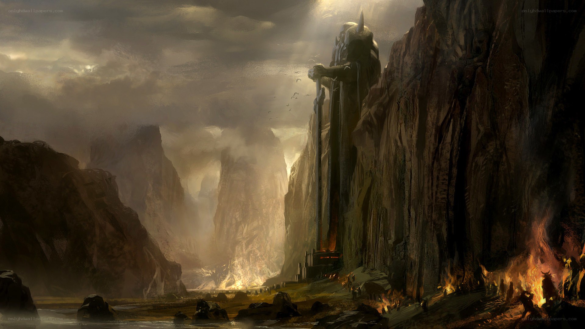 Giant statue in a canyon