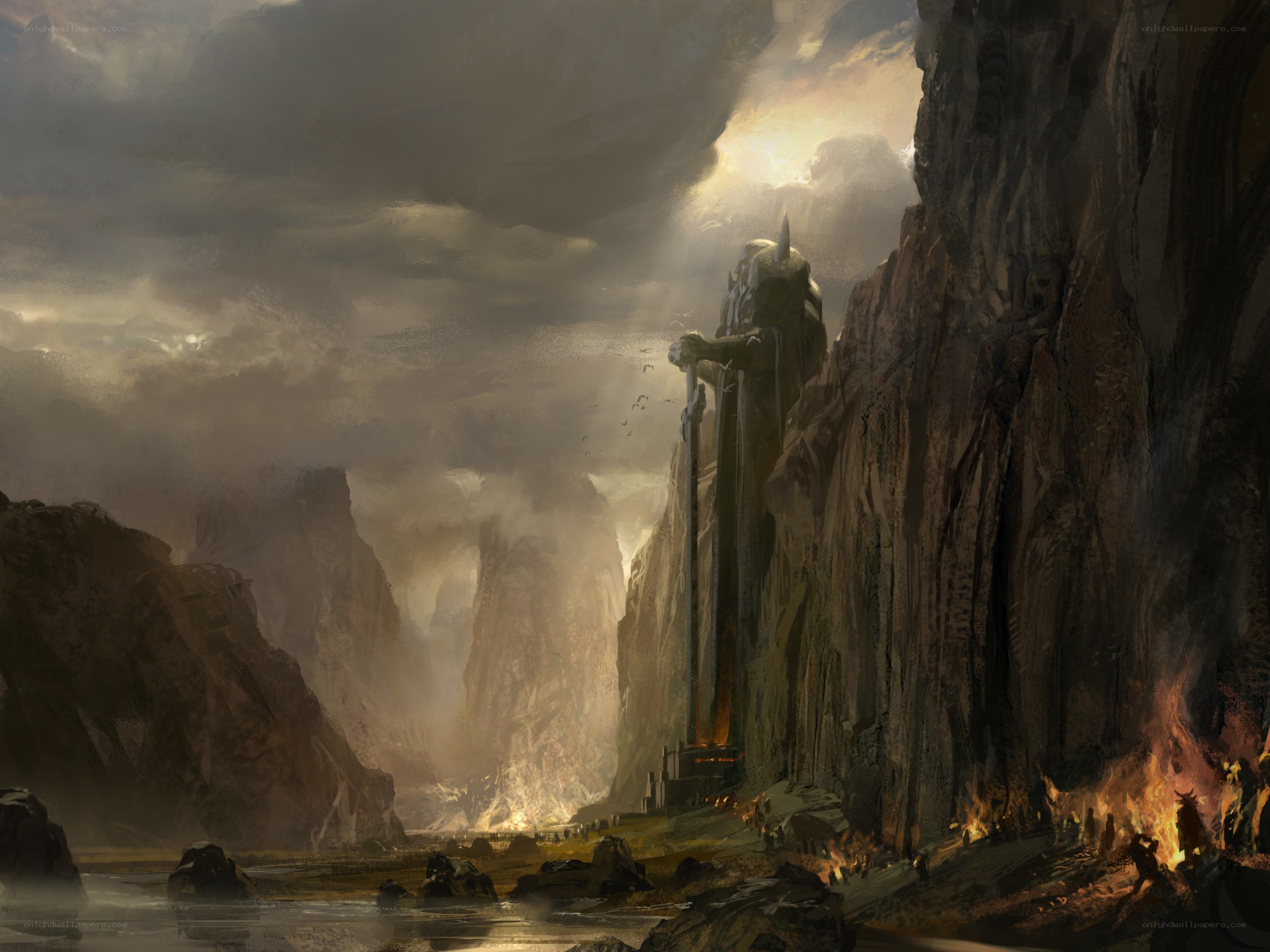 Giant statue in a canyon