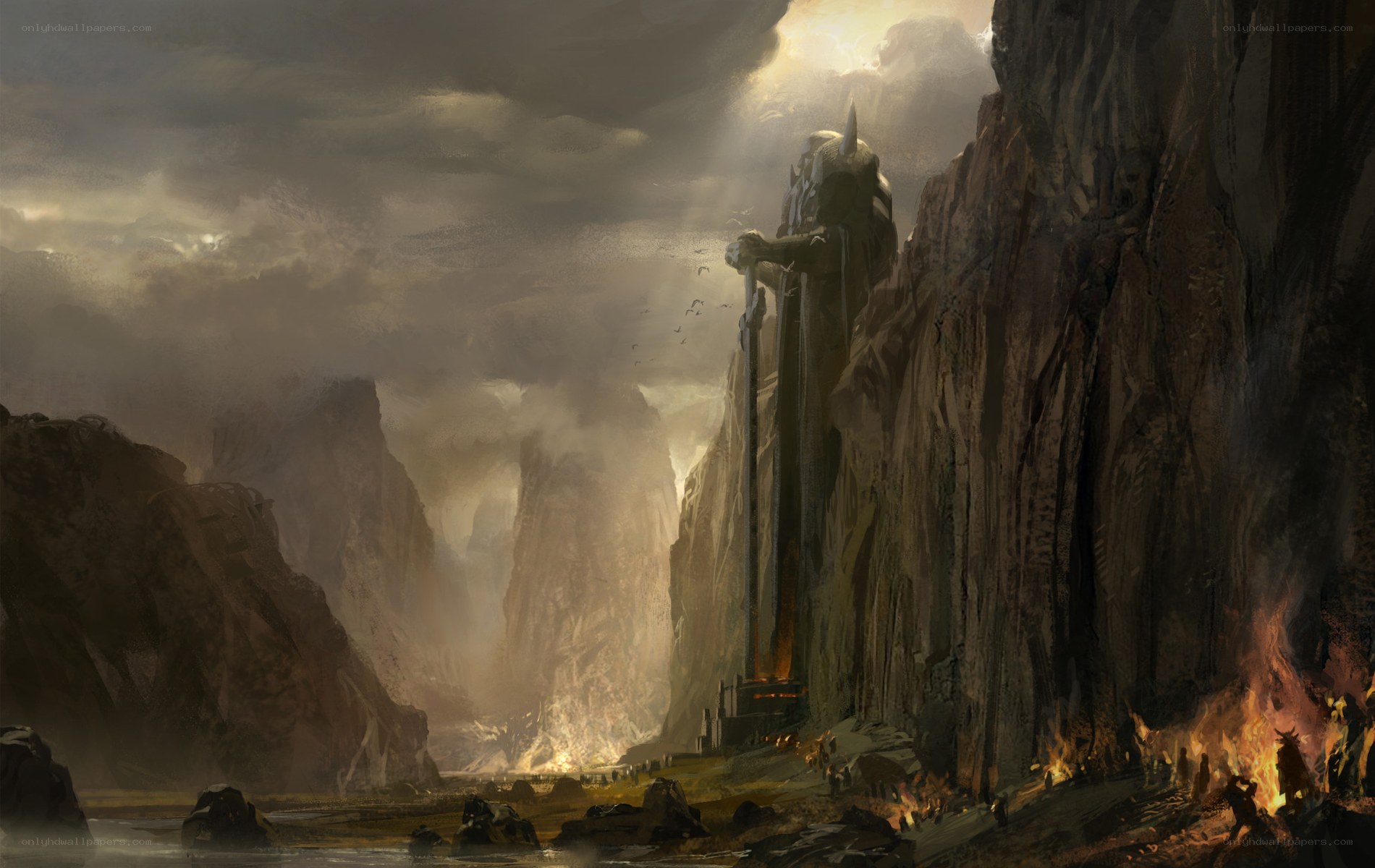 Giant statue in a canyon