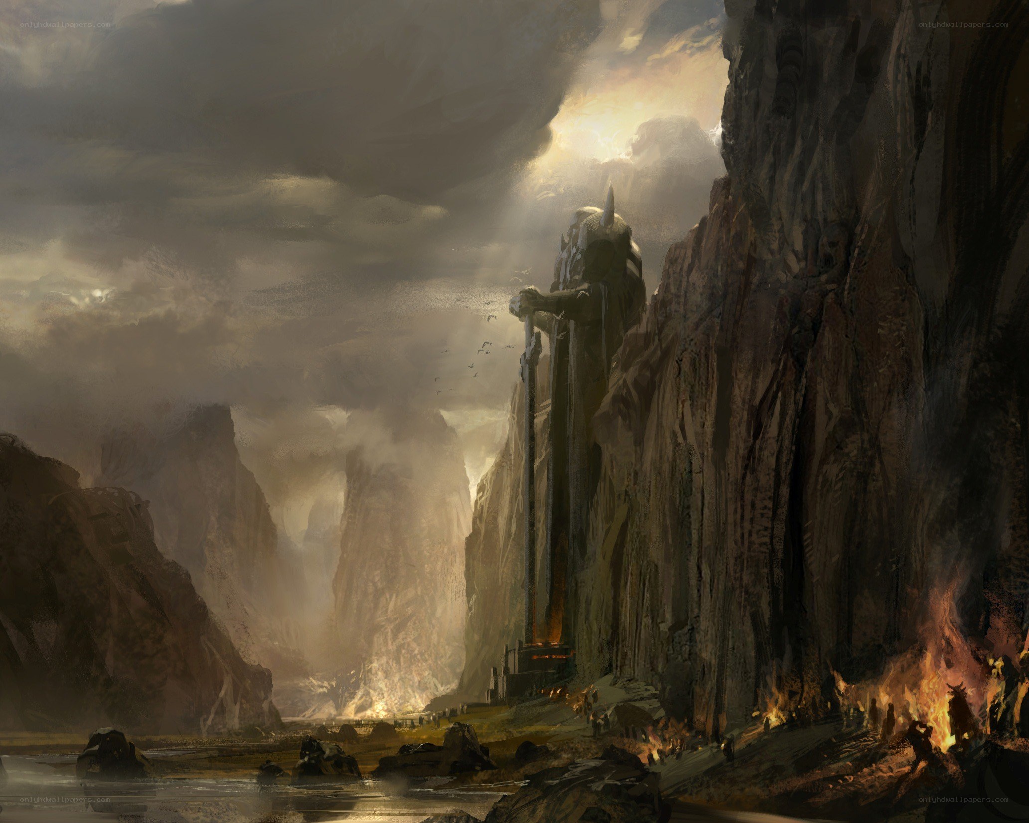 Giant statue in a canyon