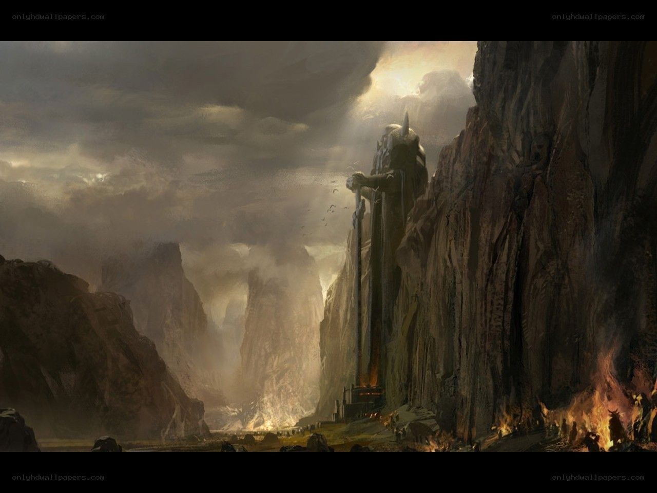 Giant statue in a canyon
