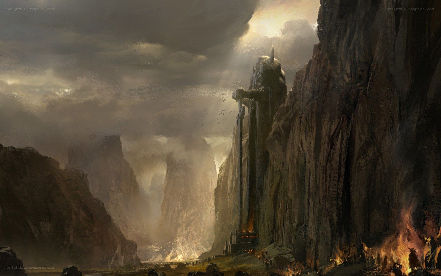 Giant statue in a canyon