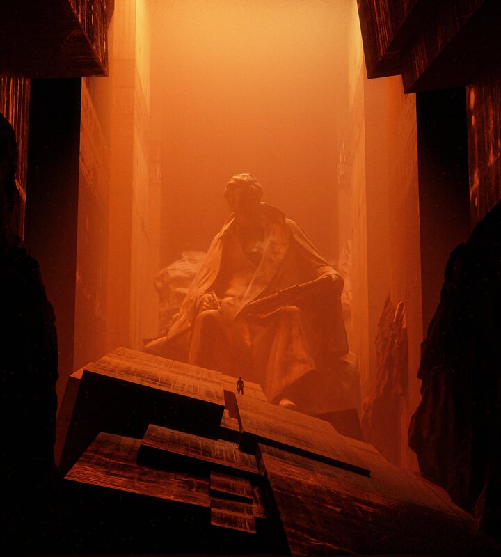 Giant Statue in Chamber