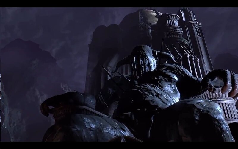 Giant Statue in Dark Setting