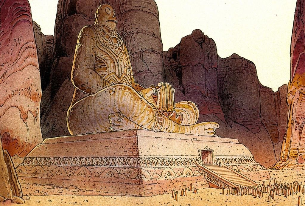 giant statue in desert