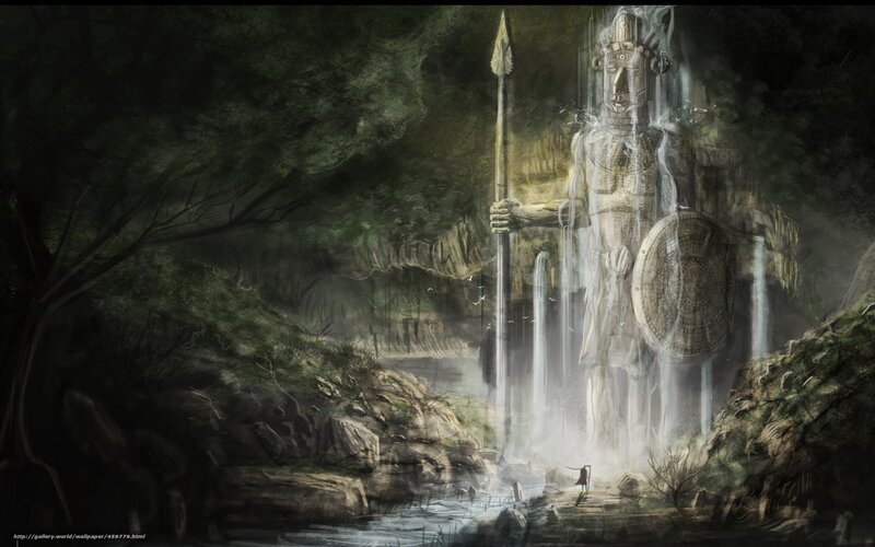 Giant Statue in Forest