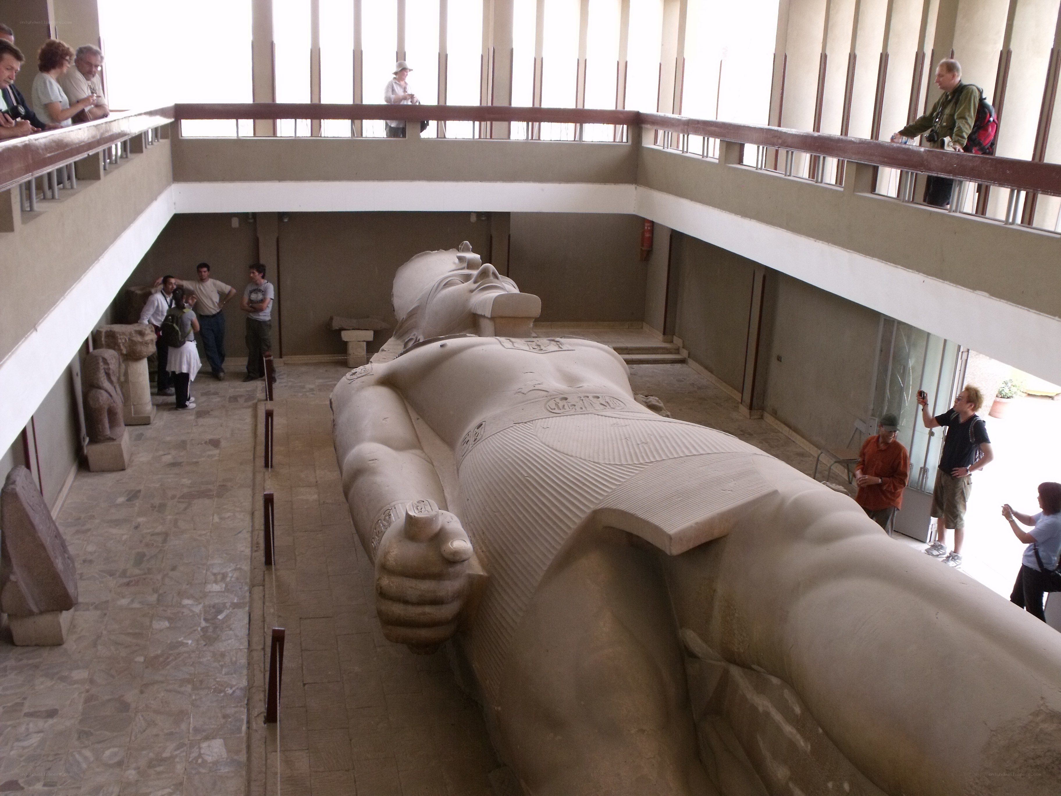 Giant statue in museum hall