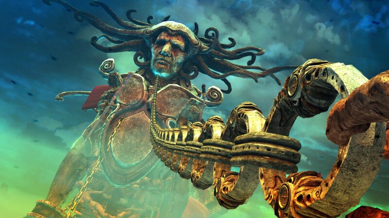 giant statue of a sea god