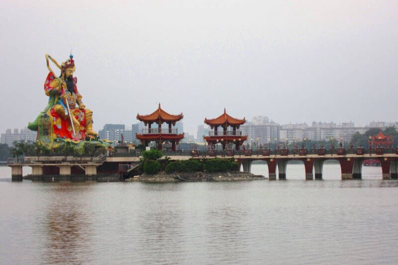 Giant Statue on Lake