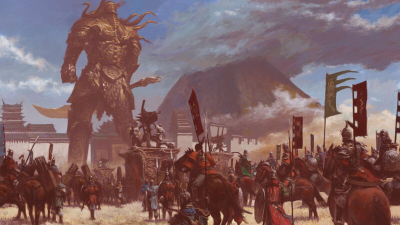 Giant Statue with Army