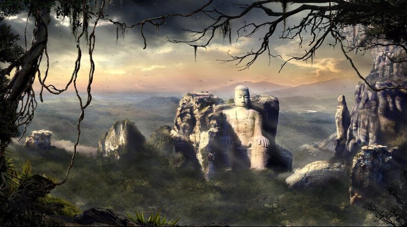 Giant Stone Buddha Statue