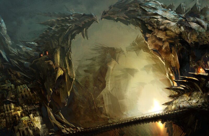 Giant Stone Dragon — Gray