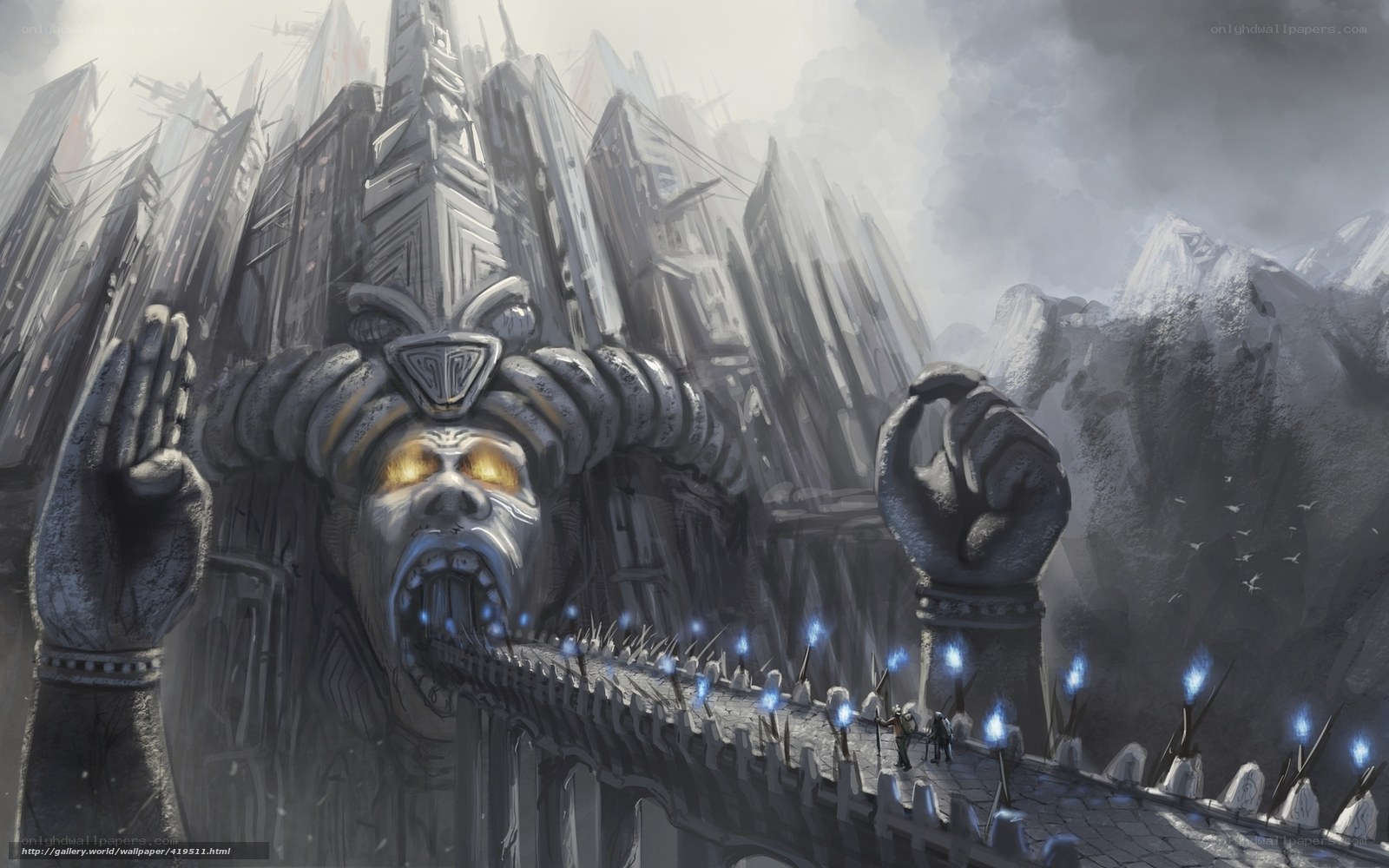 giant stone face fortress