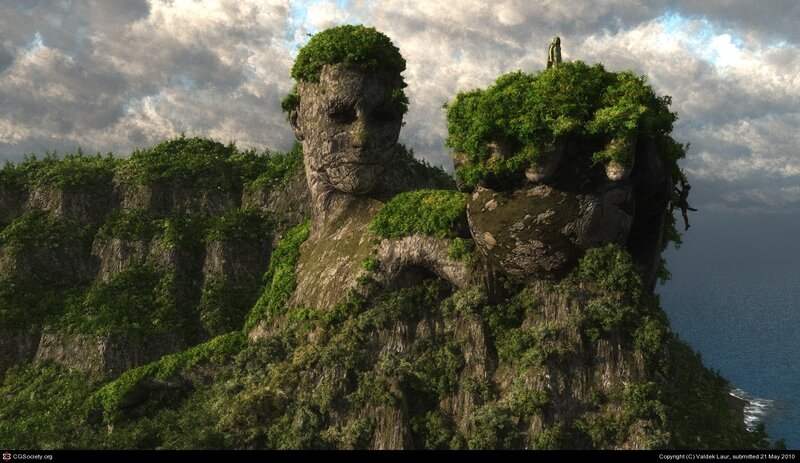 giant stone face mountain