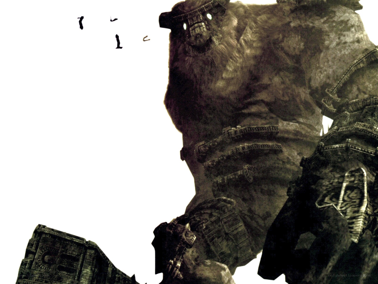 giant stone golem in ruins