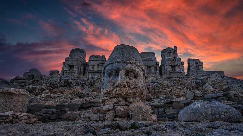 Giant Stone Heads — Red