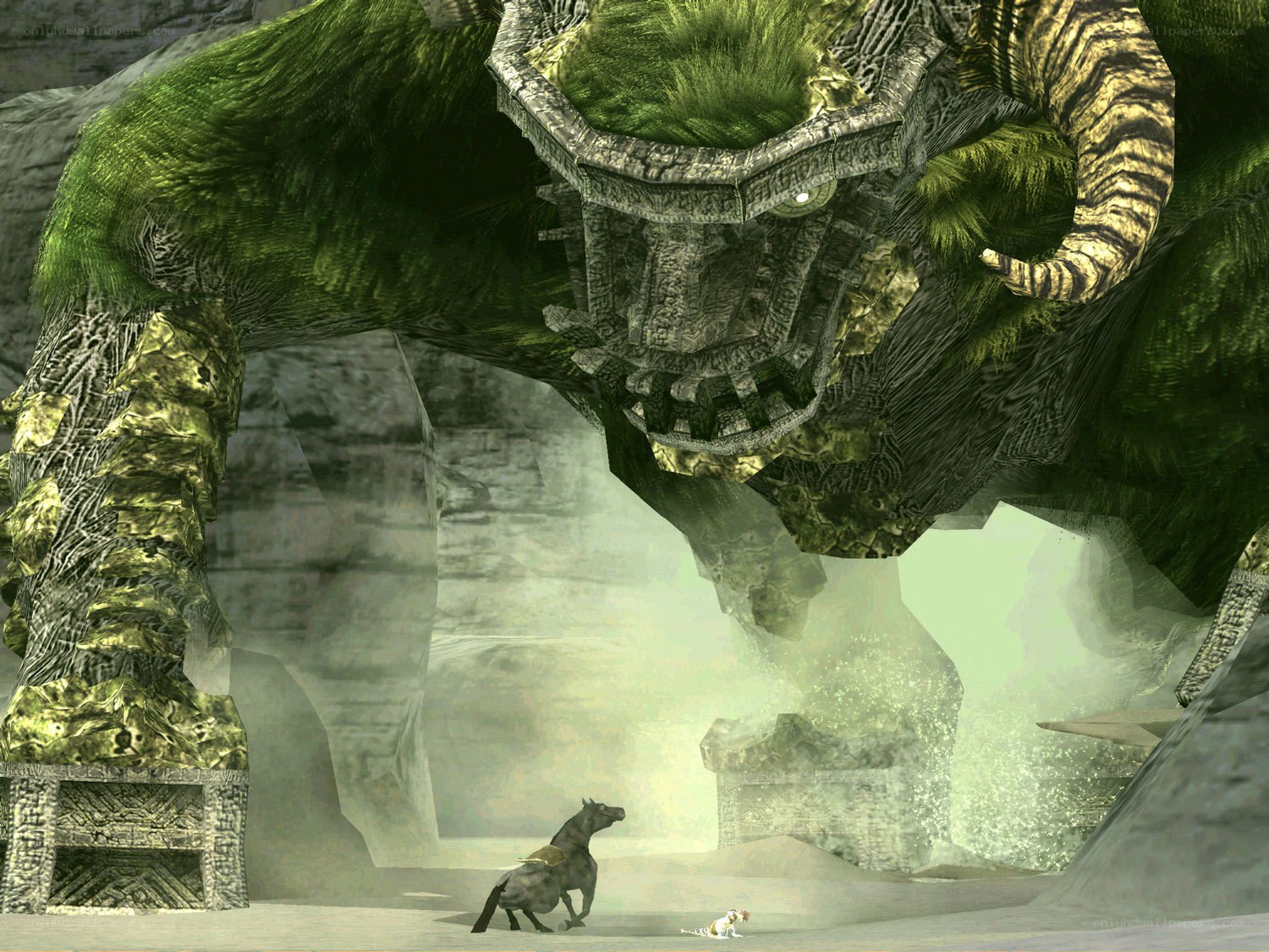 giant stone monster in cave