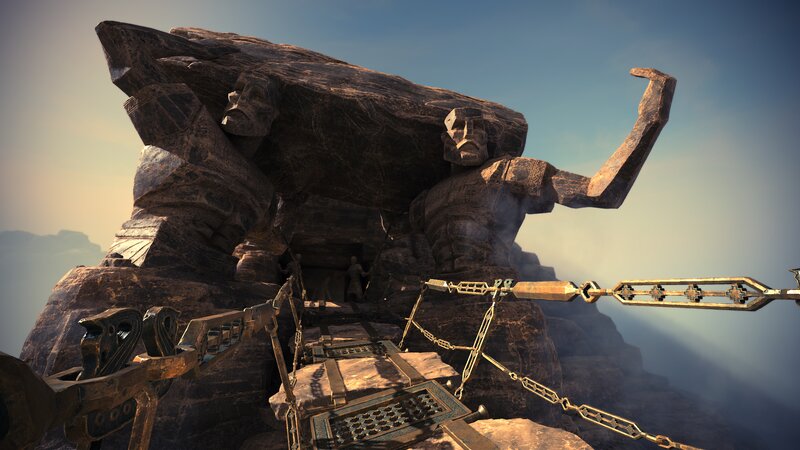 Giant Stone Statues — Brown, Dramatic