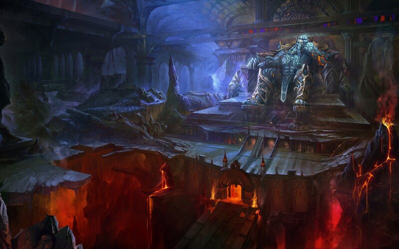 Giant Stone Warrior on Throne