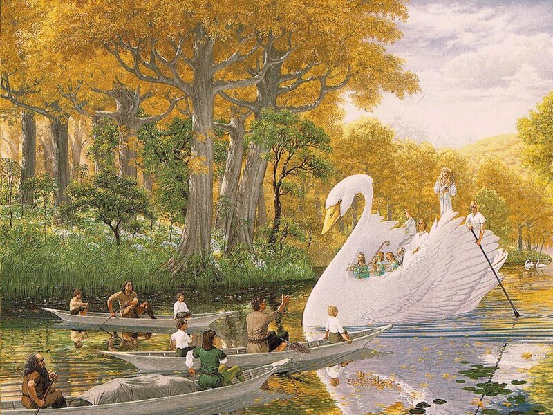 Giant Swan Boat — Yellow, Serene