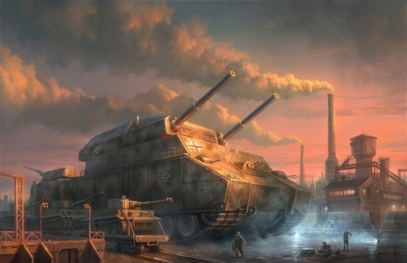 Giant Tank with Dual Cannons