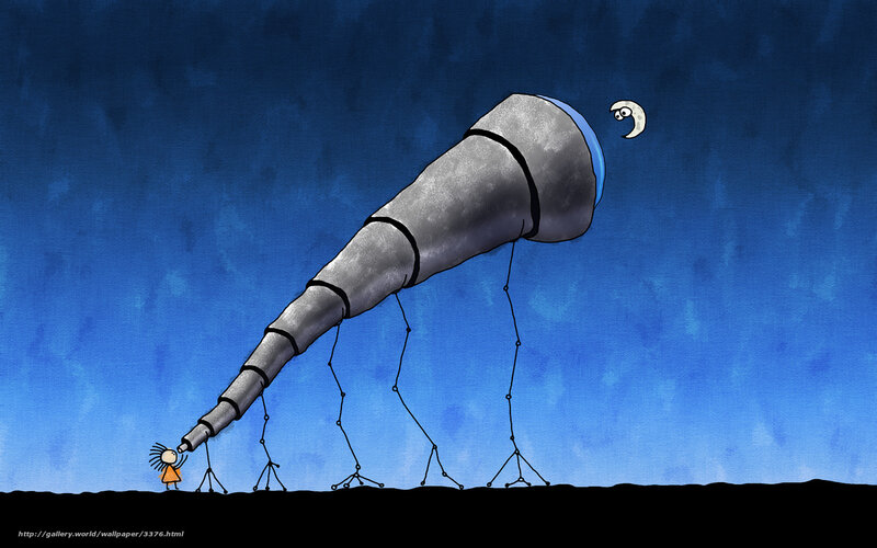giant telescope observing moon