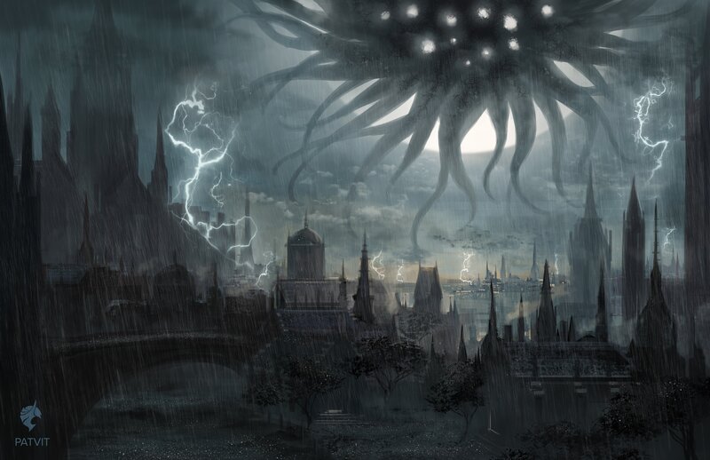 Giant Tentacled Creature — Gray